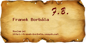 Franek Borbála névjegykártya